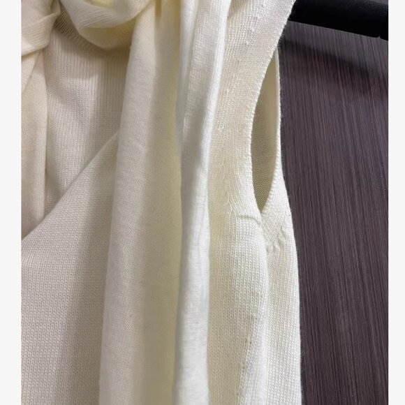 NEW STAUD Canal Knit Top Ivory with Scart Wool Quiet Lux Causal - Picture 7 of 9